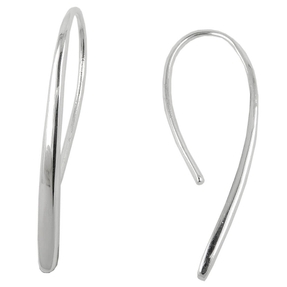 Paar Durchzieher Ohrhaken 33x2,5mm Tropfen aus 925 Silber glänzend