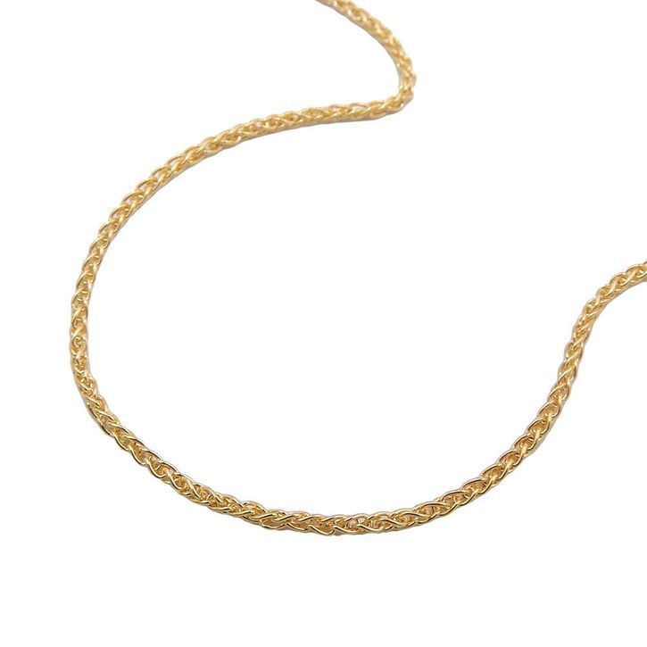 Kette 1.1mm Zopfkette 9Kt 375 Gold 45cm