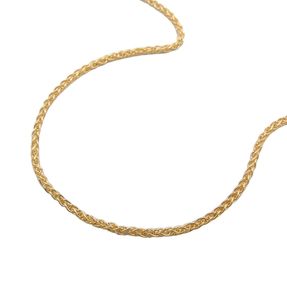 1,1mm feine Zopfkette Halskette aus 9Kt 375 Gold Gelbgold 45cm