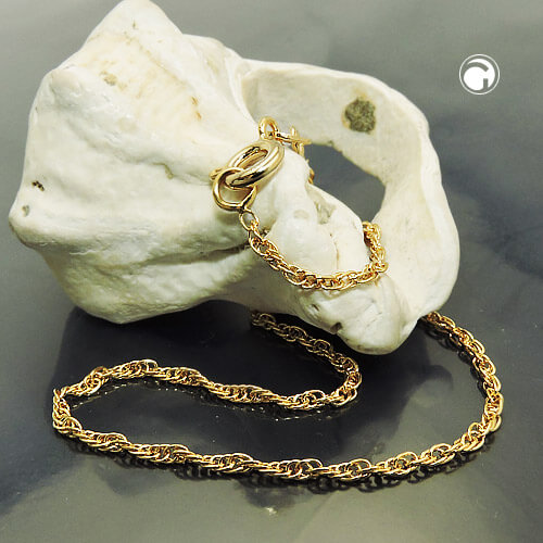 Kette 1.6mm Doppelanker gedreht Kordelkette 9Kt 375 Gold 50cm