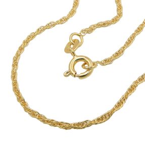 1,6mm Doppelanker-Kette gedreht Halskette Collier aus 9Kt 375 Gold Gelbgold 45cm