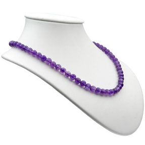 Kette Collier aus echtem Amethyst & 925 Silber violett Kugelkette Halskette für Damen