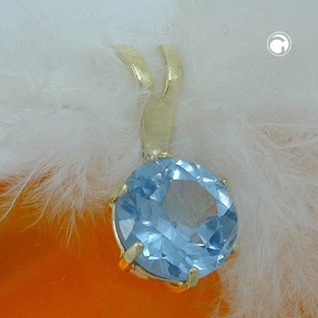 Anhnger 15x8mm synthetischer Aquamarin 9Kt