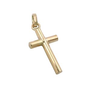 Anhänger kleines Kreuz 15x7mm aus 9Kt 375 Gold Gelbgold glänzend schlicht