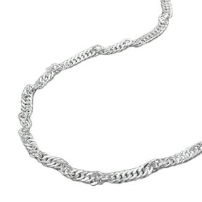 2mm Fußkette Fußschmuck Singapurkette aus 925 Silber diamantiert 27cm