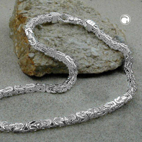 Kette 6mm Königskette vierkant glänzend 925 Silber 60cm