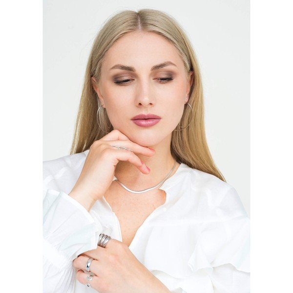 Kette 4mm Schlange flach glänzend 925 Silber 45cm