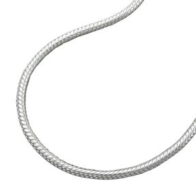 1,3mm Halskette Collier Schlangenkette rund aus 925 Silber 80cm