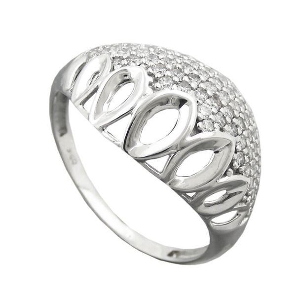 Ring Zirkonia mit Muster 925 Silber