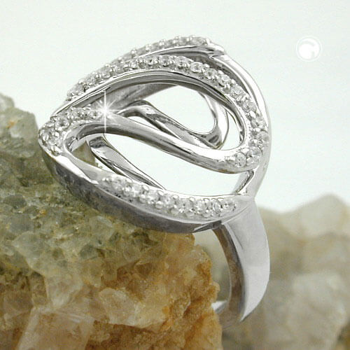 Eleganter Ring weiße Zirkonia 925 Silber