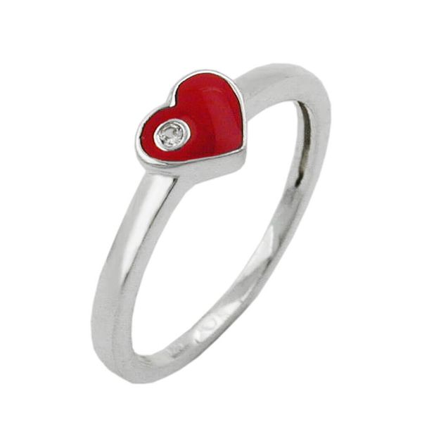 Ring Herz-rot Zirkonia 13.4 925 Silber