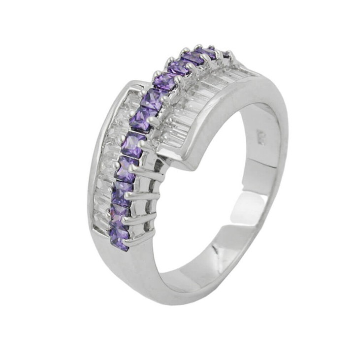 Ring Zirkonia amethyst 925 Silber