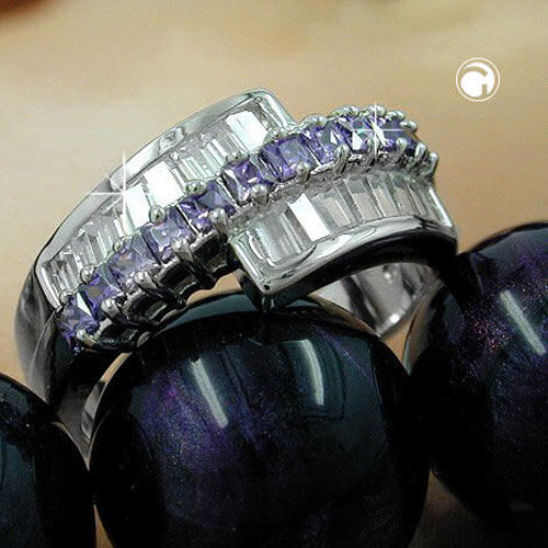 Ring Zirkonia amethyst 925 Silber