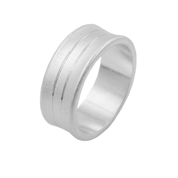Ring 925 Silber matt zwei Linien