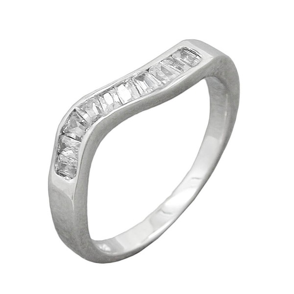 Ring Wellenform Zirkonia 925 Silber