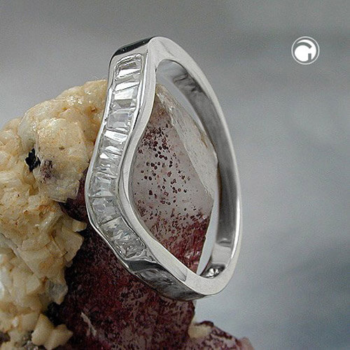Ring Wellenform Zirkonia 925 Silber