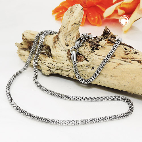 2,5mm Collier Strumpfkette Edelstahl 50cm