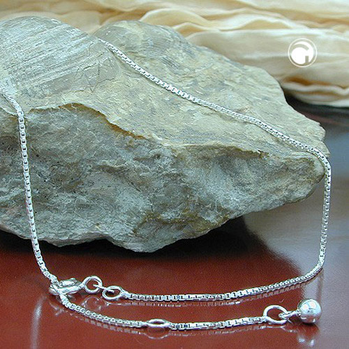 1mm Venezianerkette mit Federring 925 Silber 55cm
