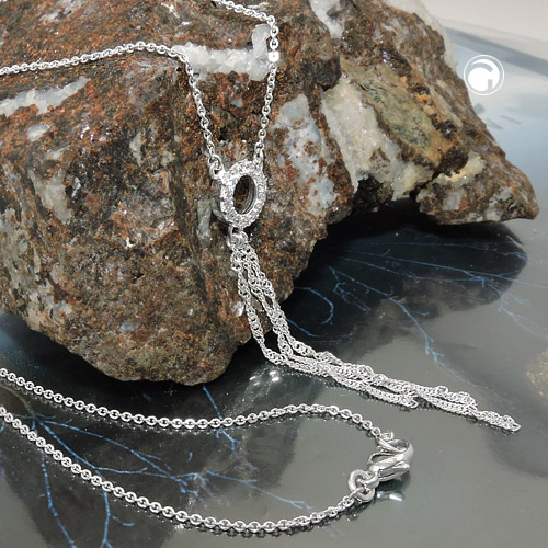 Y-Kette Zirkoniakreis Kettchen 925 Silber 48mm