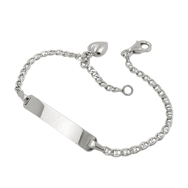 Kinder-Schildarmband Herz 925 Silber 14cm