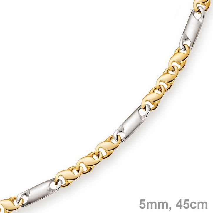 5mm Tigeraugekette 585 Gold bicolor 45cm