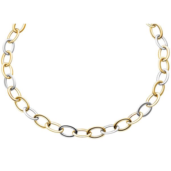 13mm Weitanker Kette 585 Gold bicolor 50cm