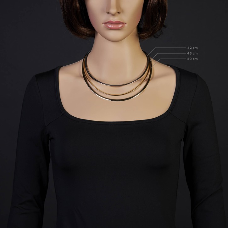 4mm Wendeomegareif 585 Gold bicolor 42cm