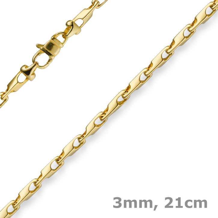 3mm Armband Alainkette 585 Gold 21cm