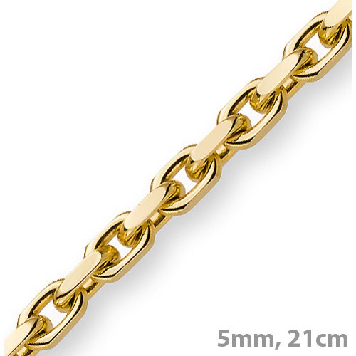 5mm Armband Ankerkette 585 Gelbgold 21cm