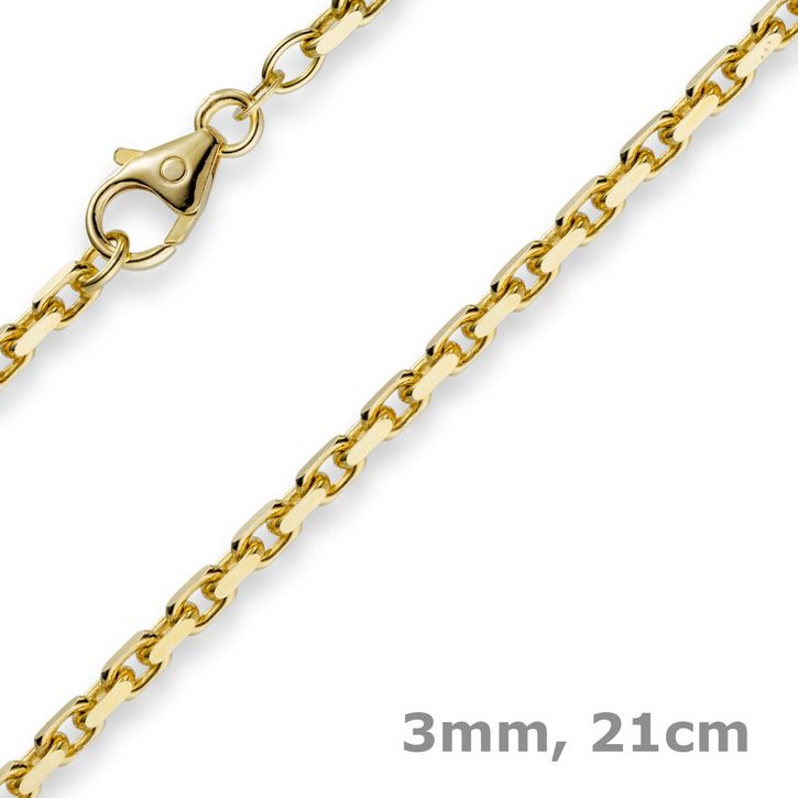 3mm Armband Ankerkette 585 Gelbgold 21cm