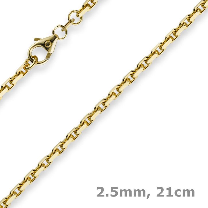 2,5mm Armband Ankerkette 585 Gelbgold 21cm