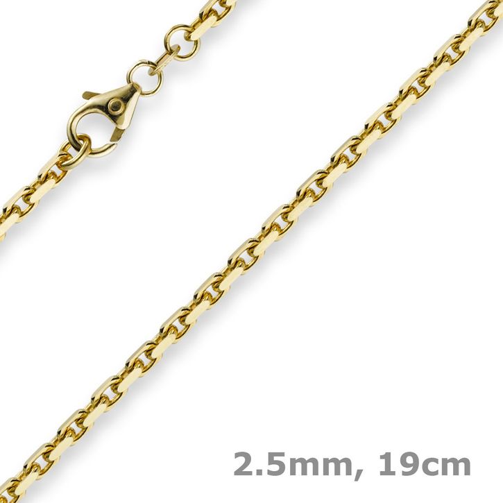 2,5mm Armband Ankerkette 585 Gelbgold 19cm