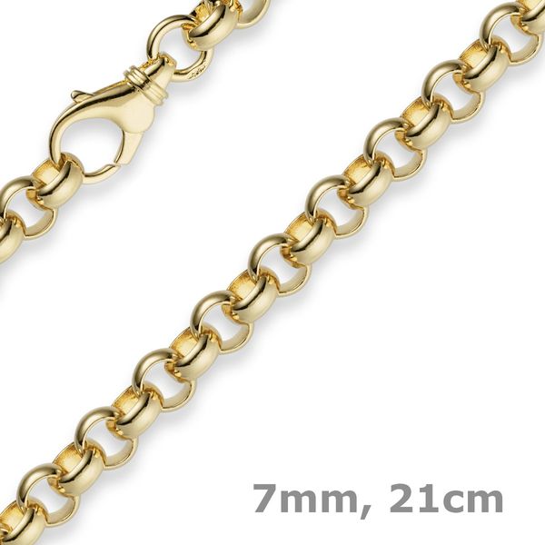 7mm Armband Erbskette 585 Gelbgold 21cm