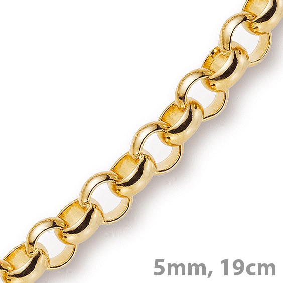 5mm Armband Erbskette 585 Gelbgold 19cm