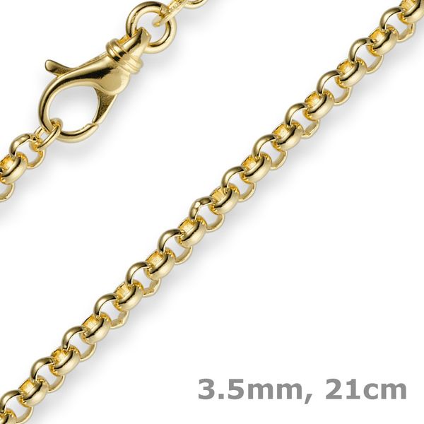 3,5mm Armband Erbskette 585 Gelbgold 21cm