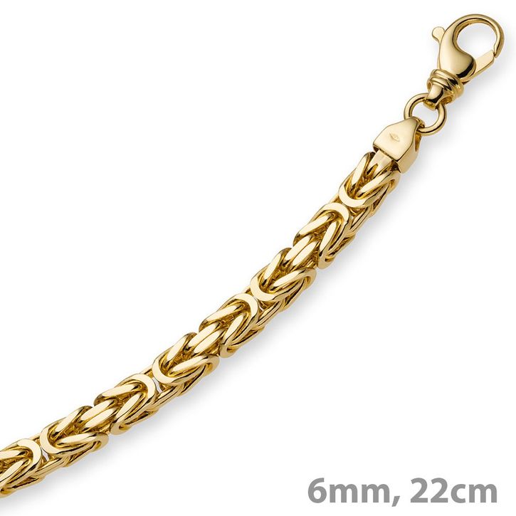 6mm Armband Königskette 585 Gelbgold 22cm