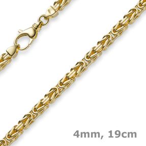 4mm Armband Armkette Königskette aus 585 Gold Gelbgold 19cm Unisex