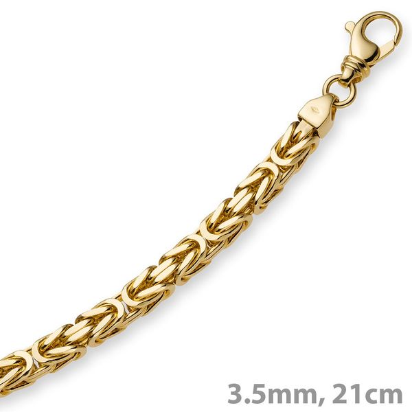 3,5mm Armband Königskette 585 Gelbgold 21cm