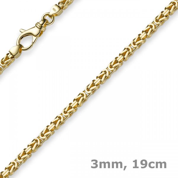 3mm Armband Königskette 585 Gelbgold 19cm