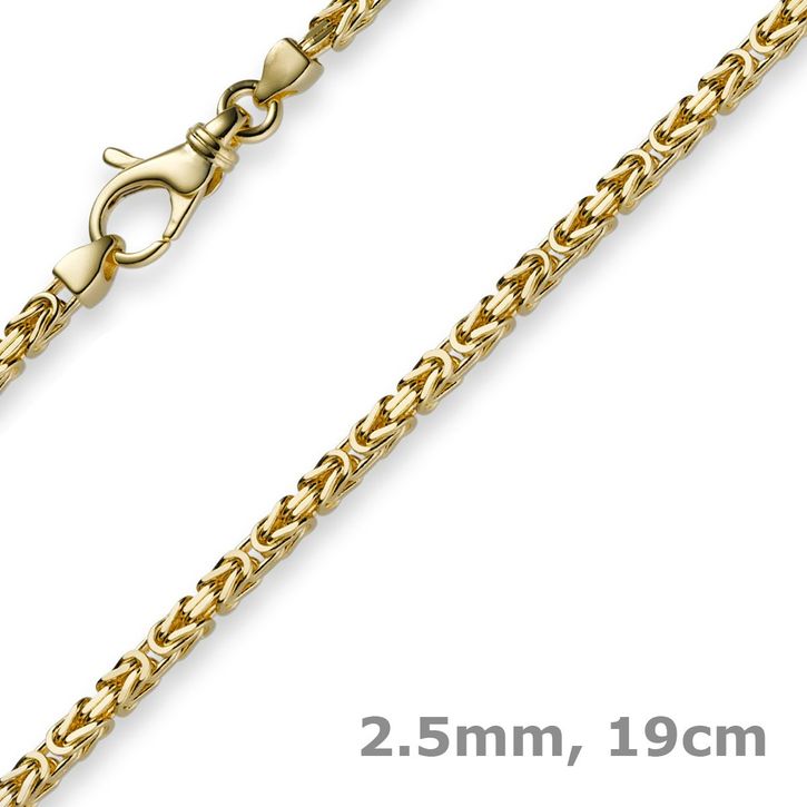 2,5mm Armband Königskette 585 Gelbgold 19cm