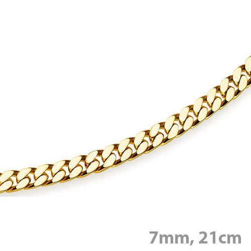 7mm Panzerarmband 585 Gelbgold 21cm