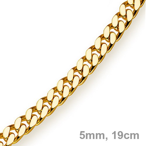 5mm Panzerarmband 585 Gelbgold 19cm