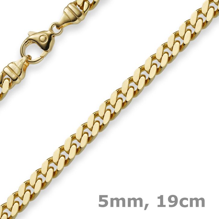 5mm Panzerarmband 585 Gelbgold 19cm