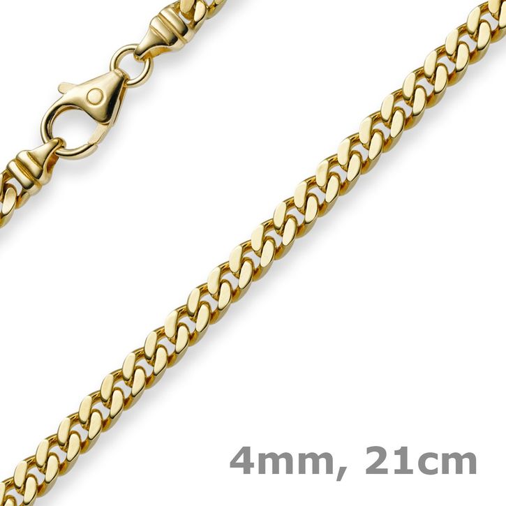 4mm Panzerarmband 585 Gelbgold 21cm