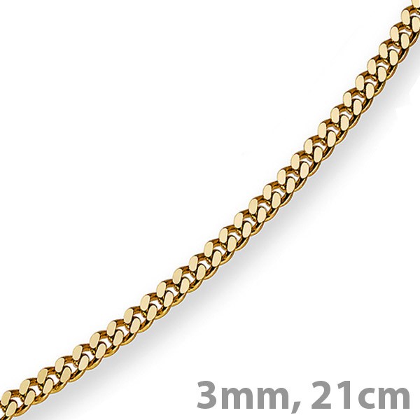 3mm Panzerarmband 585 Gelbgold 21cm