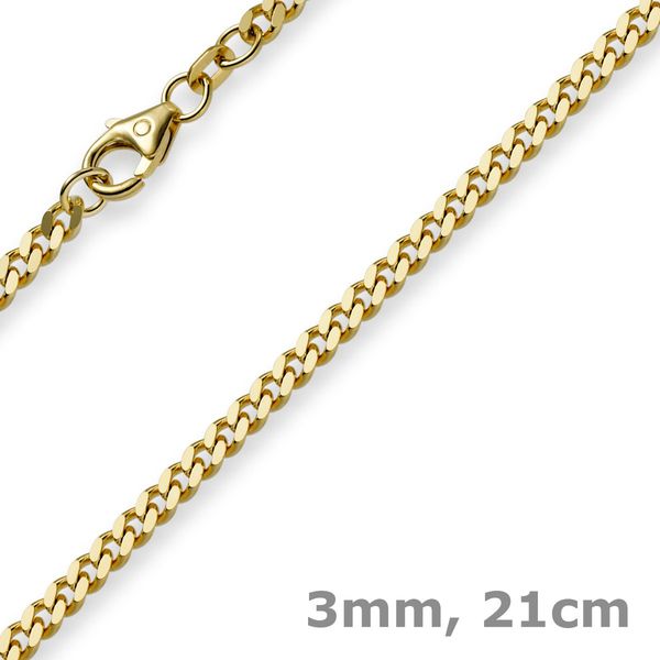 3mm Panzerarmband 585 Gelbgold 21cm