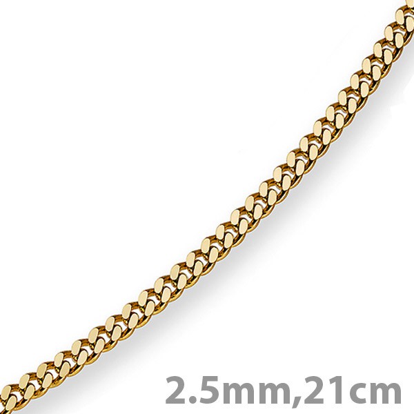 2,5mm Panzerarmband 585 Gelbgold 21cm