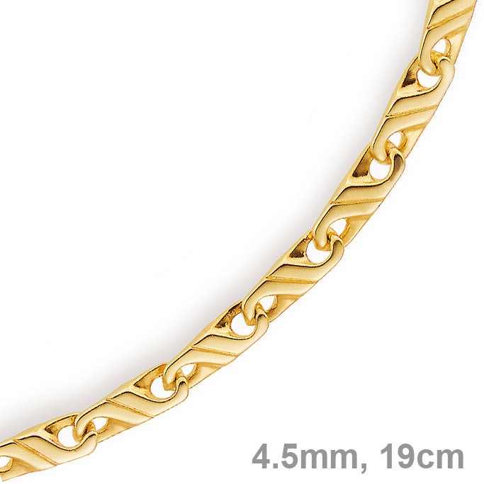 4,5mm Armband Viktoriakette 585 Gold 19cm