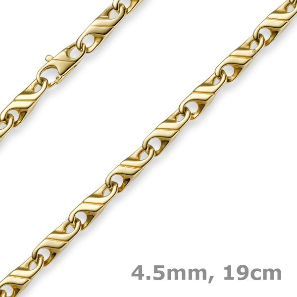 4,5mm Armband Viktoriakette 585 Gold 19cm