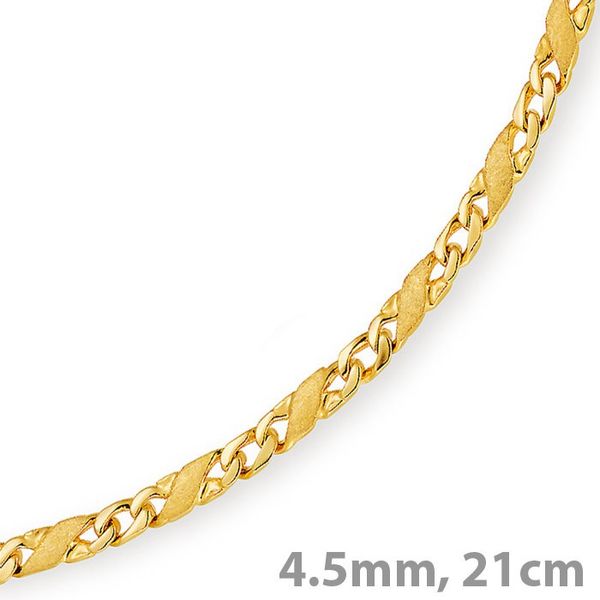 4,5mm Rockwell Armband 585 Gold 21cm matt